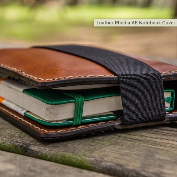 Galen Leather A6 Notebook Cover - Brown, Veg Tan Leather imported from Turkey - Picture 3 of 7